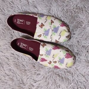 TOMS Alpargata Natural Grapes/Butterfly Women's Size 10